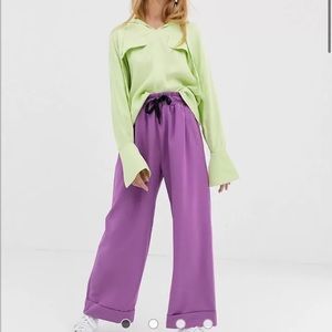 ASOS Purple Crepe Slacks w/Drawstring